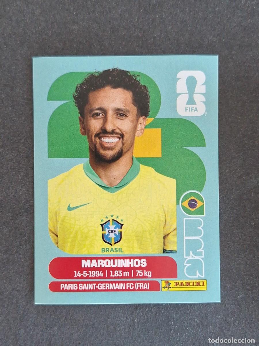 Cromos de F&uacute;tbol: L2 MARQUINHOS SELECCION BRASIL 4 PANINI MUNDIAL FIFA WORLD CUP 2026 PANINI NUNCA PEGADO SIN PEGAR
