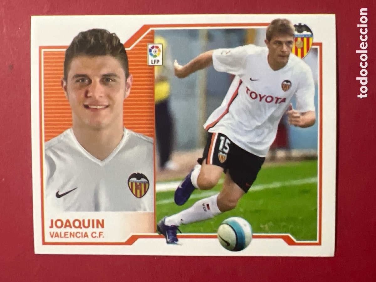 Cromos de F&uacute;tbol: C7049. Liga Este 2007-2008 2007-08 07-08 Valencia Joaqu&iacute;n nunca pegado