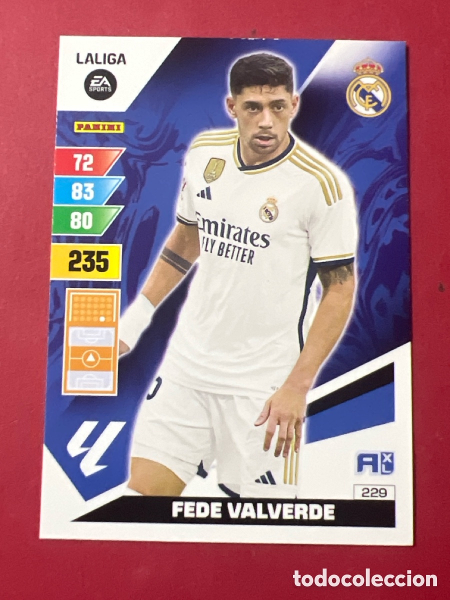 Figurine di Calcio: C7054. Cromo Adrenalyn. 2023 2024. 23 24. Fede Valverde. Real Madrid. N. &ordm; 229.