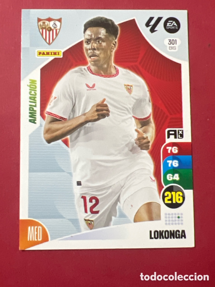 Cromos de F&uacute;tbol: C7071. 301 BIS LOKONGA SEVILLA FC AMPLIACION FICHAS ALBUM ADRENALYN XL 2024 2025 24 25