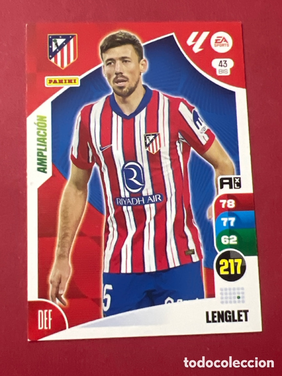 Cromos de F&uacute;tbol: CARD ADRENALYN XL PANINI 2024-2025 24 25 ACTUALIZACI&Oacute;N AMPLIACION LENGLET ATLETICO DE MADRID 43 BIS