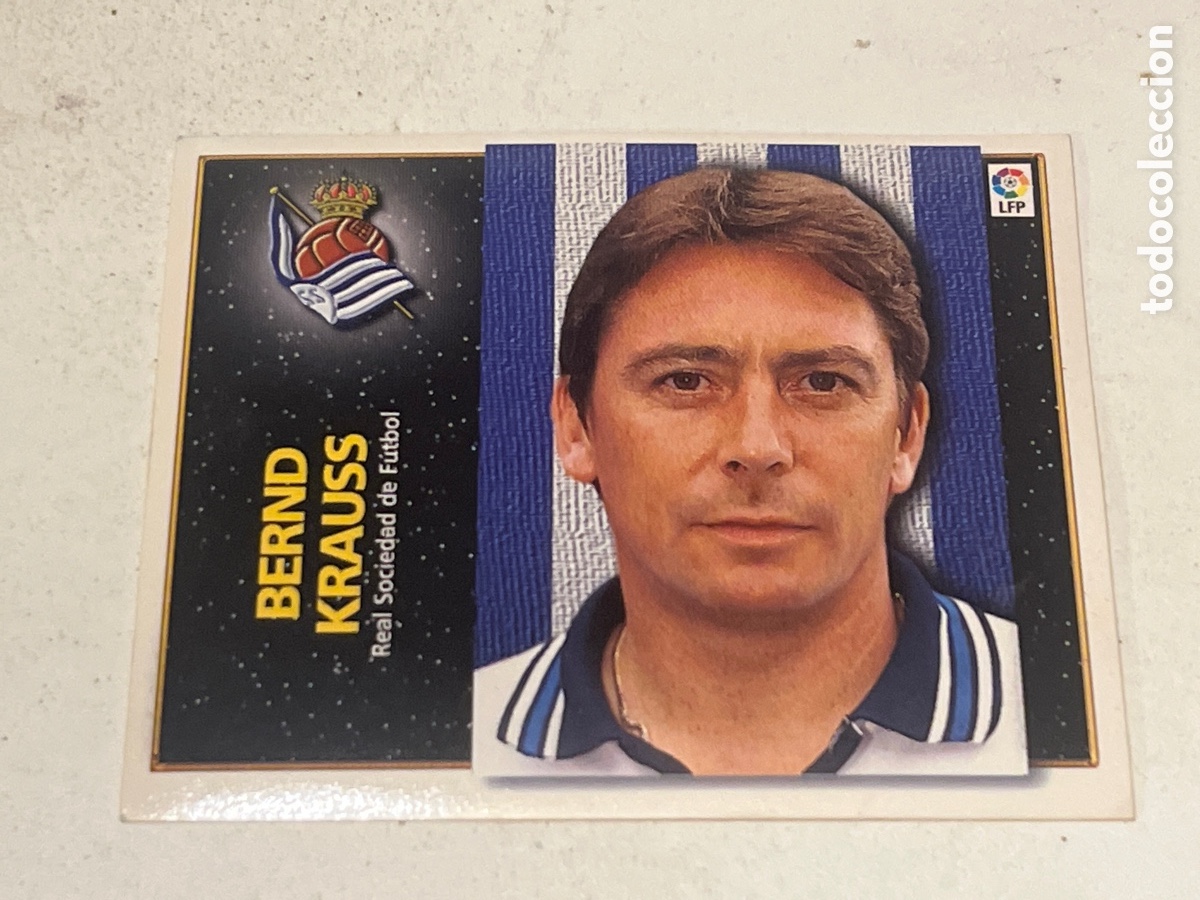 Cromos de F&uacute;tbol: Cromo F&uacute;tbol Liga Este 98-99 Entrenador Bernd Krauss Real Sociedad de F&uacute;tbol