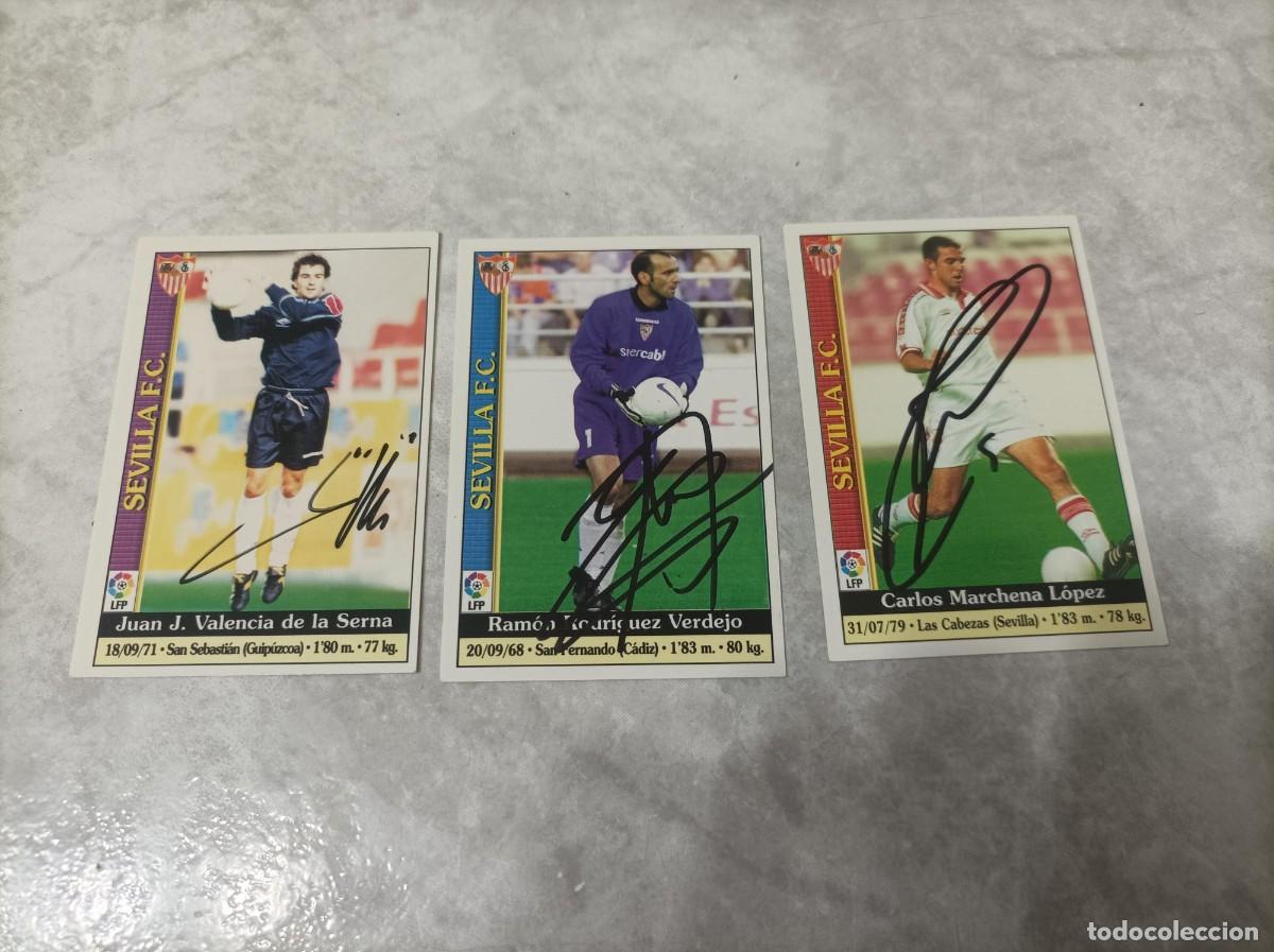 Cromos de F&uacute;tbol: Cromos firmados antiguos Sevilla