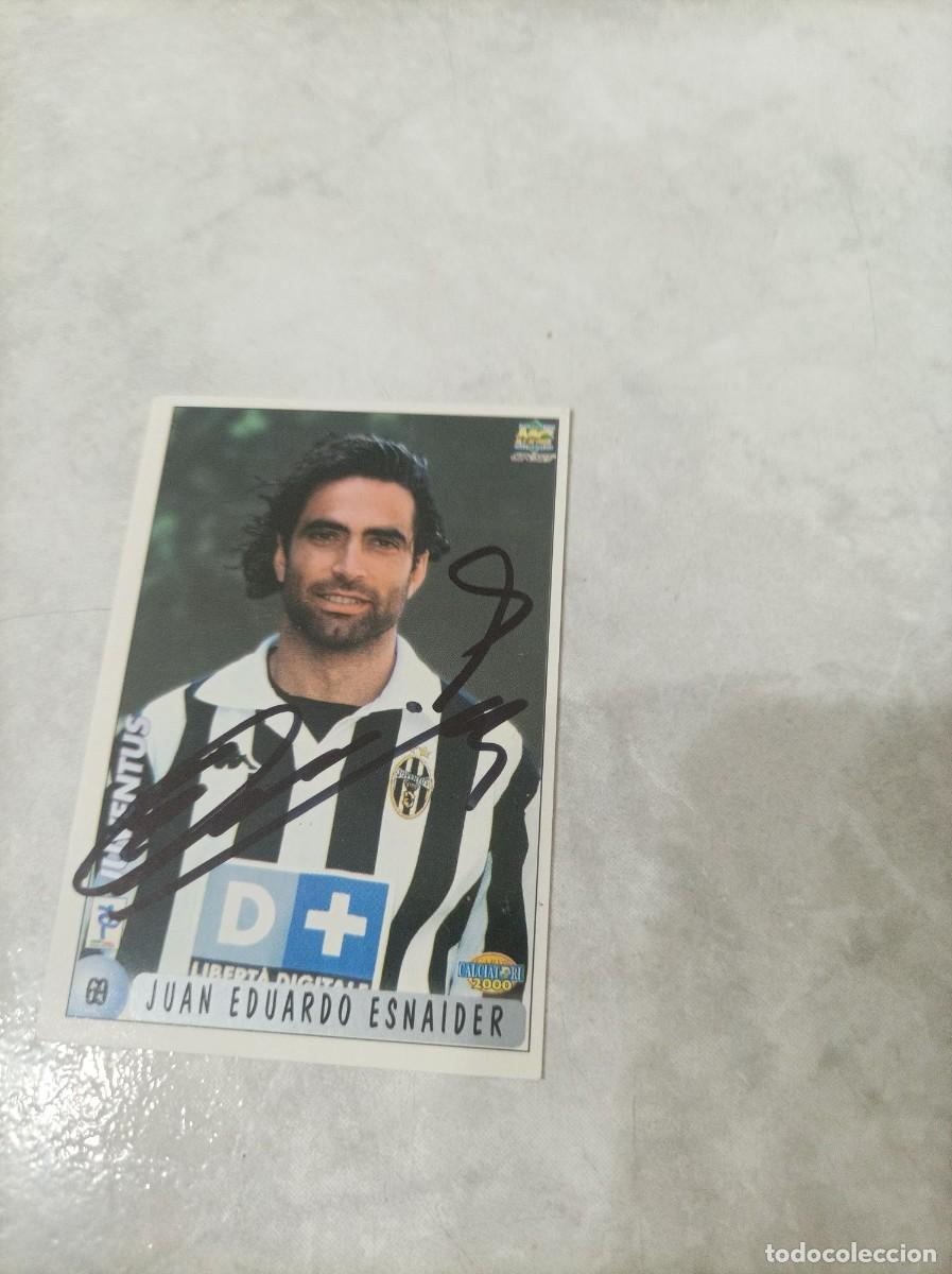 Cromos de F&uacute;tbol: Cromo firmado Juan Eduardo Esnaider