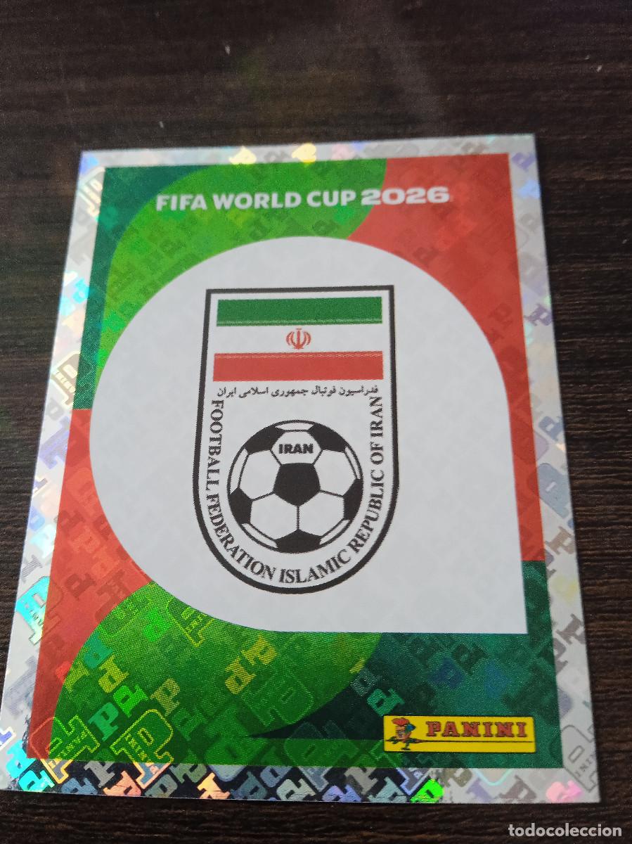 Cromos de F&uacute;tbol: Cromo Mundial Futbol 2026 Panini canada usa Mexico Iran Escudo IRN 1