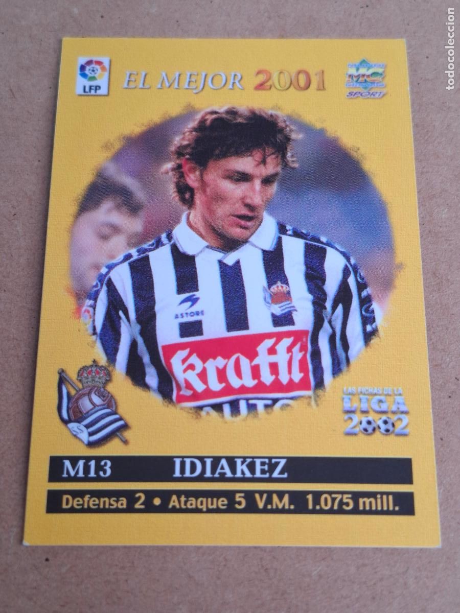 Cromos de F&uacute;tbol: MUNDICROMO 2001 2002 01 02 - M13 IDIAKEZ ( EL MEJOR ) - REAL SOCIEDAD