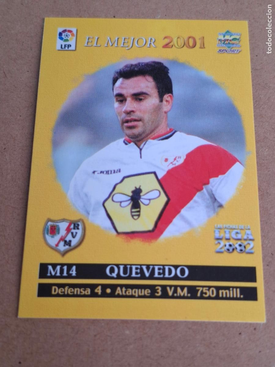 Cromos de F&uacute;tbol: MUNDICROMO 2001 2002 01 02 - M14 QUEVEDO ( EL MEJOR ) - RAYO VALLECANO