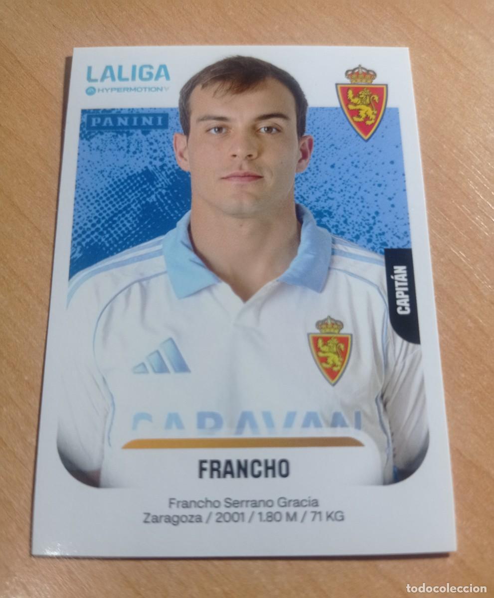 Cromos de F&uacute;tbol: 411 FRANCHO DEL ZARAGOZA 2&ordf; DIVISION HYPERMOTION 25 26 PANINI 2025 2026 NUEVO