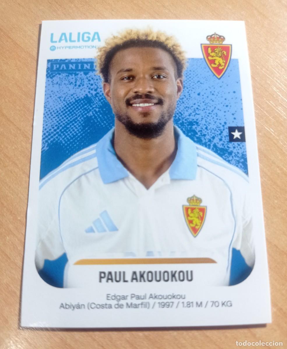 Cromos de F&uacute;tbol: 412 PAUL AKOUOKOU DEL ZARAGOZA 2&ordf; DIVISION HYPERMOTION 25 26 PANINI 2025 2026 NUEVO