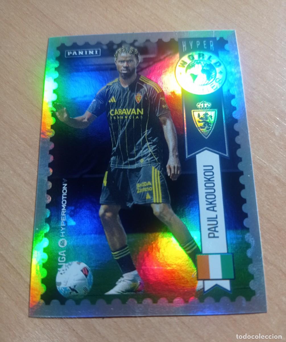 Cromos de F&uacute;tbol: 451 PAUL AKOUOKOU HYPER WORLD DEL ZARAGOZA 2&ordf; DIVISION HYPERMOTION 25 26 PANINI 2025 2026 NUEVO