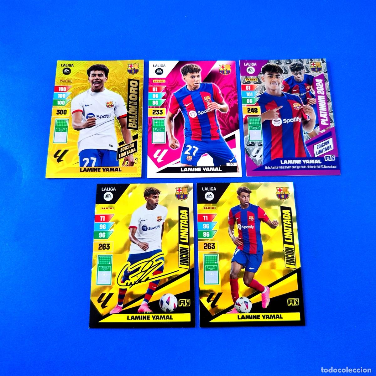 Cromos de F&uacute;tbol: Adrenalyn 2023 2024 / 23 24 Lamine Yamal Barcelona Bal&oacute;n de Oro Edici&oacute;n Limitada Firmada Platinum