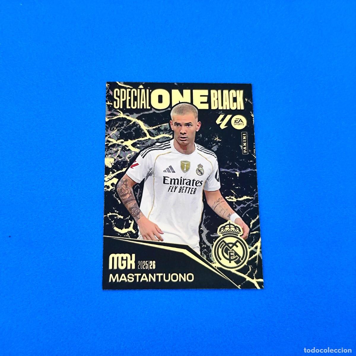 Cromos de F&uacute;tbol: Megacracks 2025 2026 / 25 26 Special One Black Mastantuono Real Madrid