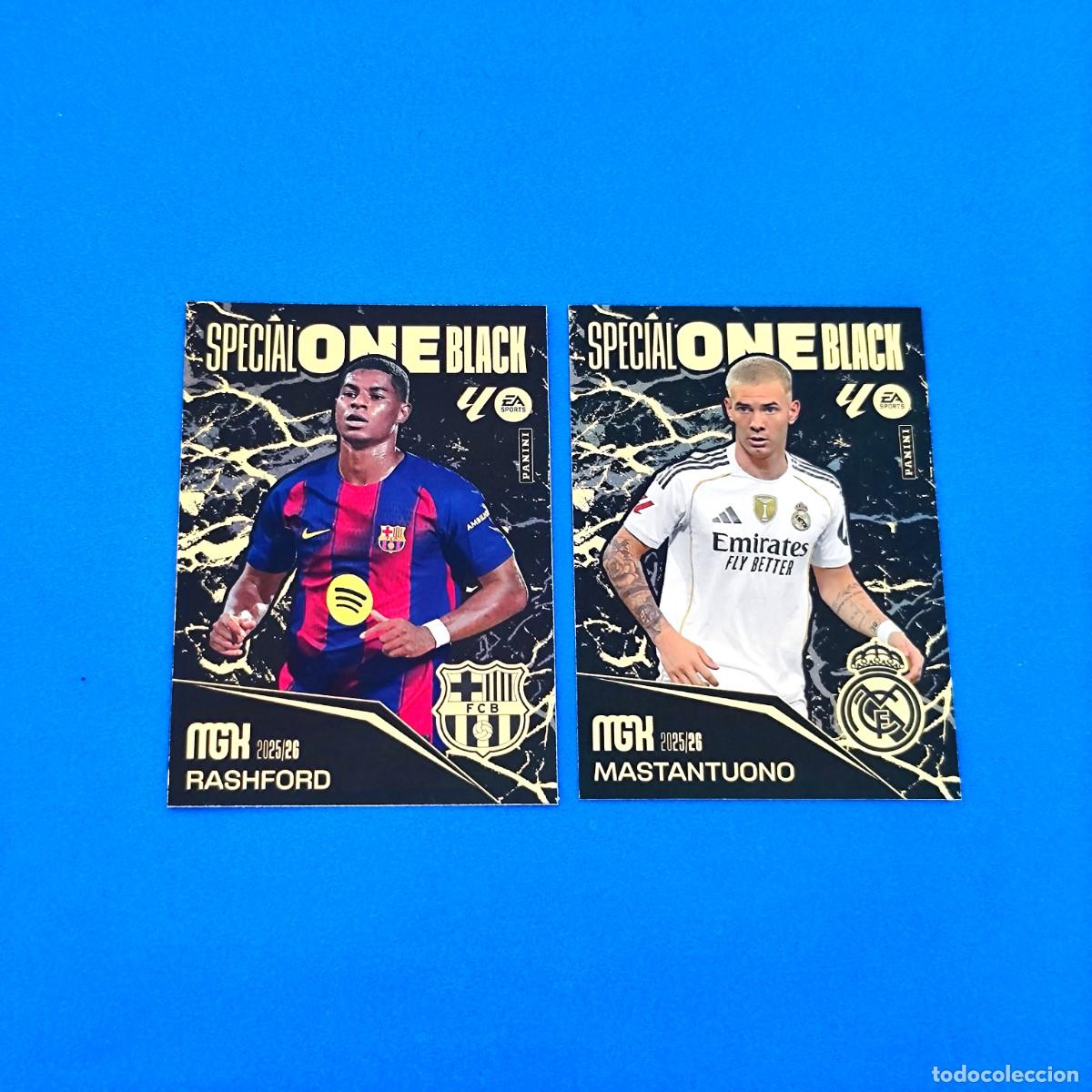 Cromos de F&uacute;tbol: Megacracks 2025 2026 / 25 26 Special One Black Mastantuono Real Madrid - Rashford Barcelona