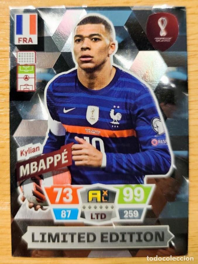 Cromos de F&uacute;tbol: CARD FOOTBALL ADRENALYN QATAR FIFA WORLD CUP 2022 LIMITED EDITION MBAPPE FRANCE PANINI