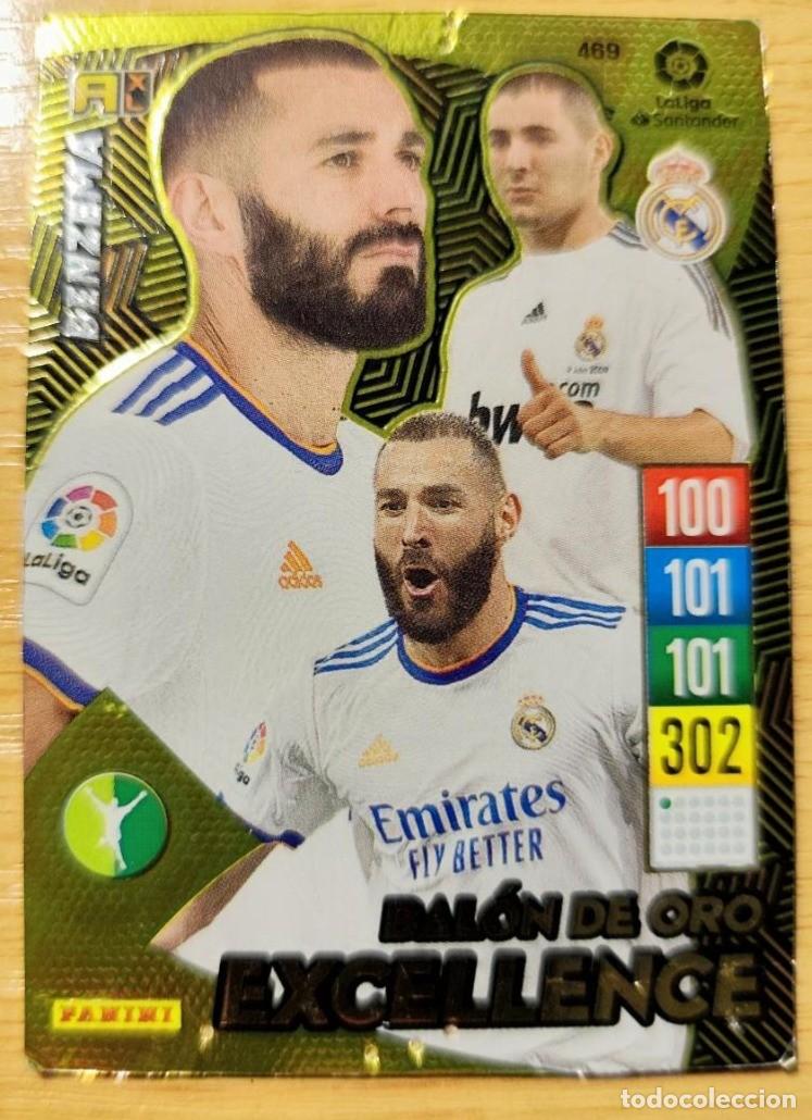 Cromos de F&uacute;tbol: CARD FOOTBALL BENZEMA REAL MADRID 469 EXCELLENCE BALON ORO ADRENALYN XL LIGA 2021/2022 21 22 PANINI