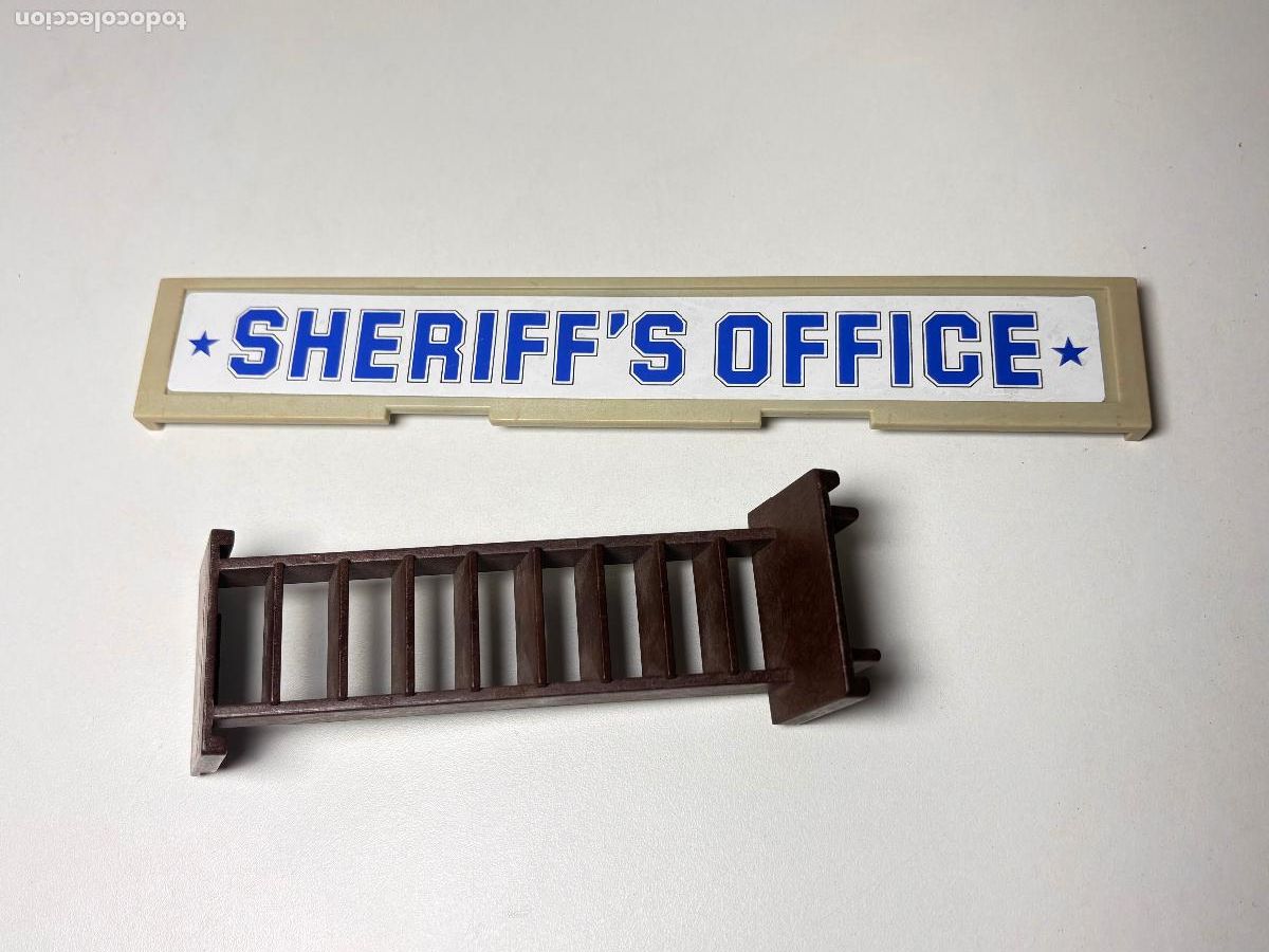 Cromos de F&uacute;tbol: Playmobil 3423 escalera letrero tejado oficina oeste