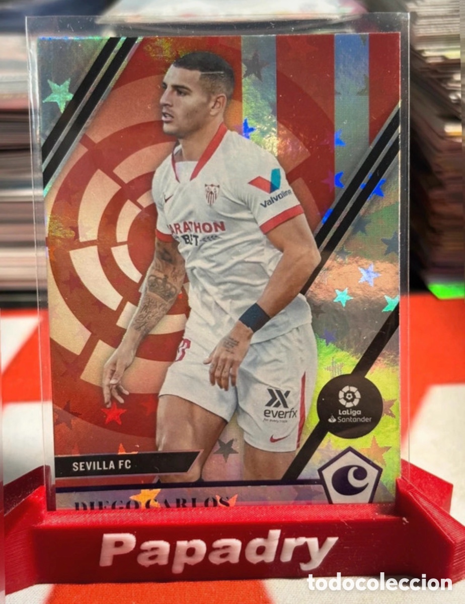 Cromos de F&uacute;tbol: Diego Carlos 2020-21 Chronicles La Liga Soccer PURPLE ASTRO #22 Sevilla