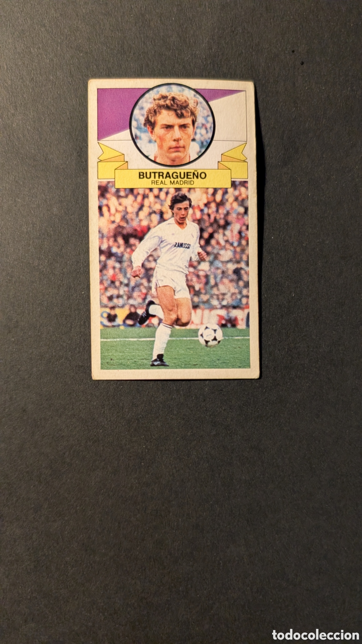 Football Stickers: BUTRAGUE&Ntilde;O REAL MADRID CON PUBLICIDAD LIGA ESTE 1985/86 85 86 NUNCA PEGADO SIN PEGAR