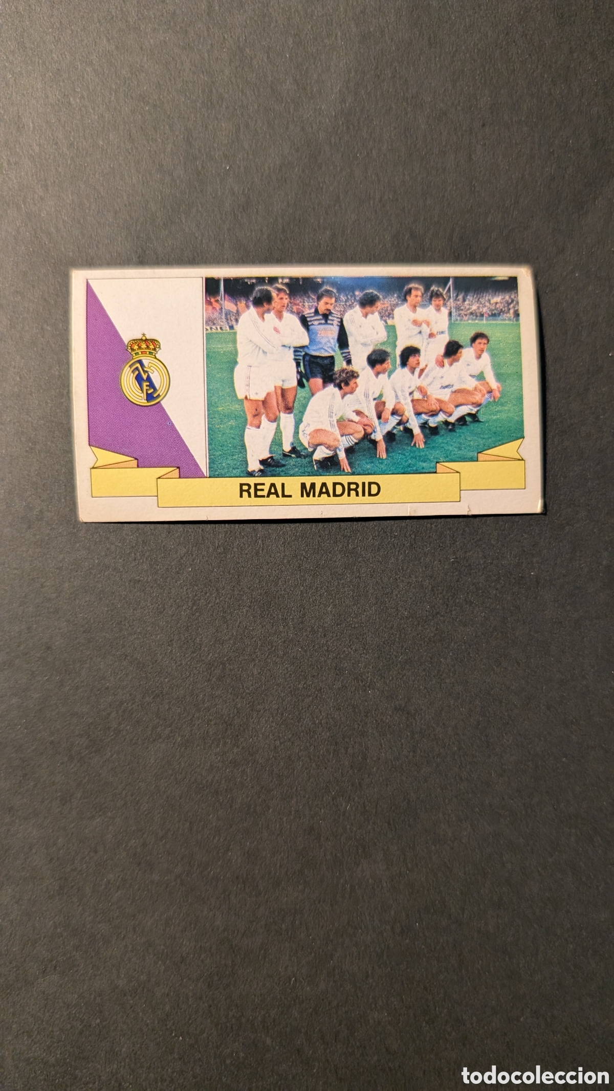 Cromos de F&uacute;tbol: ALINEACI&Oacute;N REAL MADRID CON PUBLICIDAD LIGA ESTE 1985/86 85 86 NUNCA PEGADO SIN PEGAR