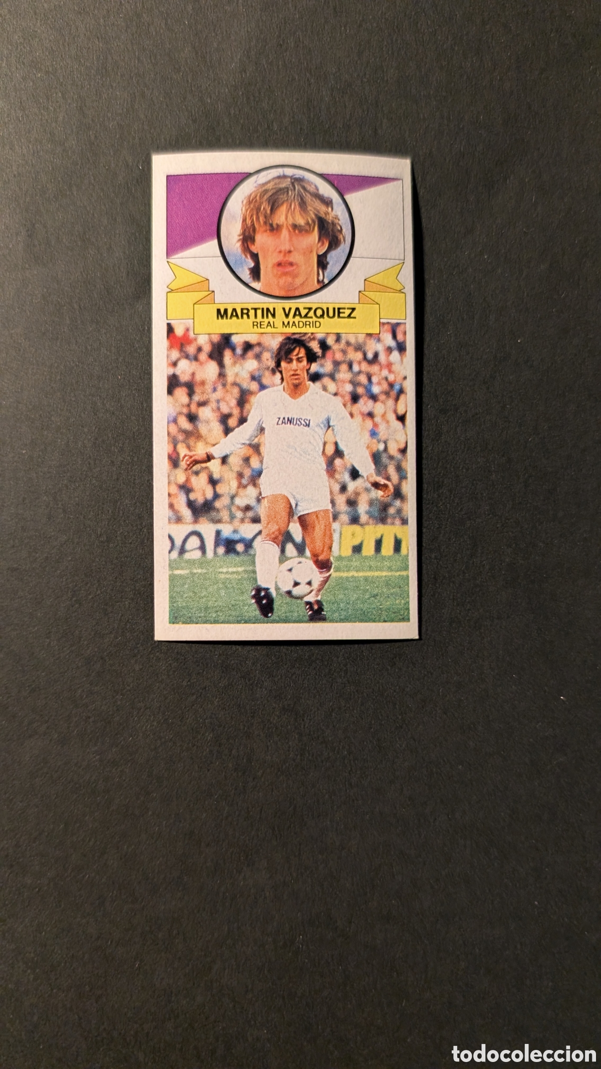 Cromos de F&uacute;tbol: MART&Iacute;N V&Aacute;ZQUEZ REAL MADRID CON PUBLICIDAD LIGA ESTE 1985/86 85 86 NUNCA PEGADO SIN PEGAR