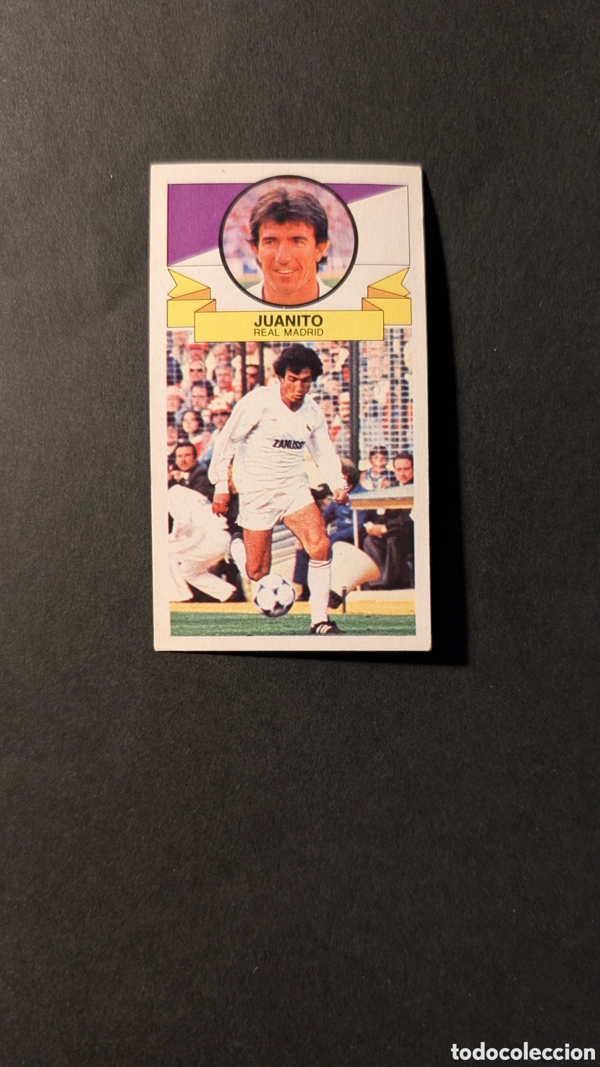 Cromos de F&uacute;tbol: JUANITO REAL MADRID CON PUBLICIDAD LIGA ESTE 1985/86 85 86 NUNCA PEGADO SIN PEGAR
