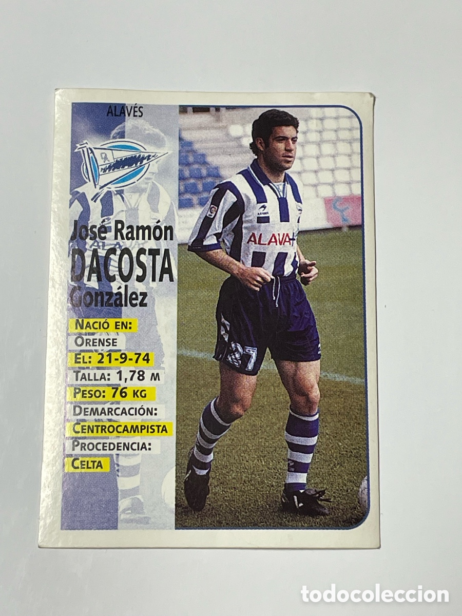 Football Stickers: Jos&eacute; Ram&oacute;n Dacosta Alav&eacute;s Panini 1998/99 #323