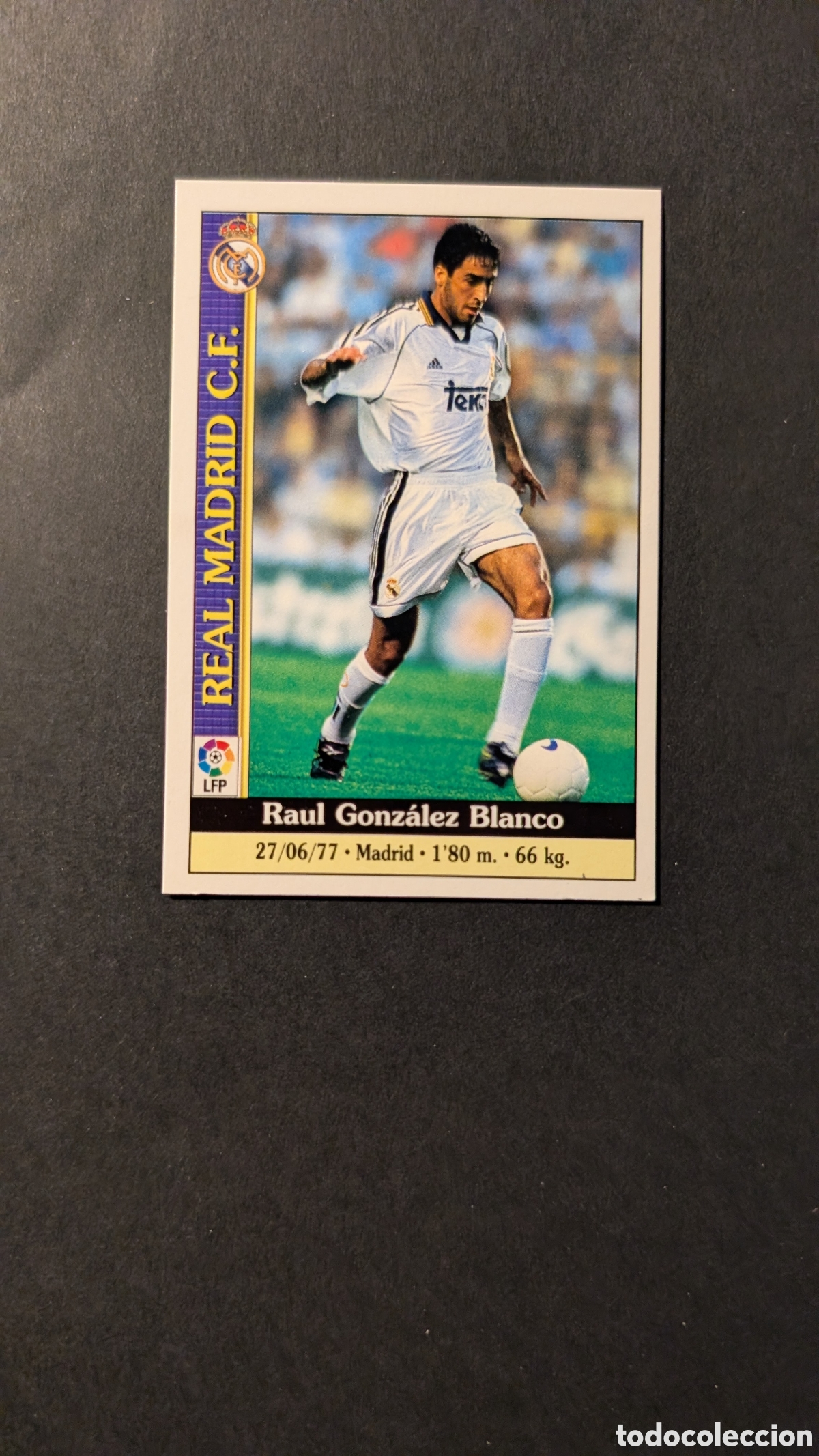 Cromos de F&uacute;tbol: RAUL 35 REAL MADRID FICHAS DE LA LIGA 1999/2000 99 00 MUNDICROMO