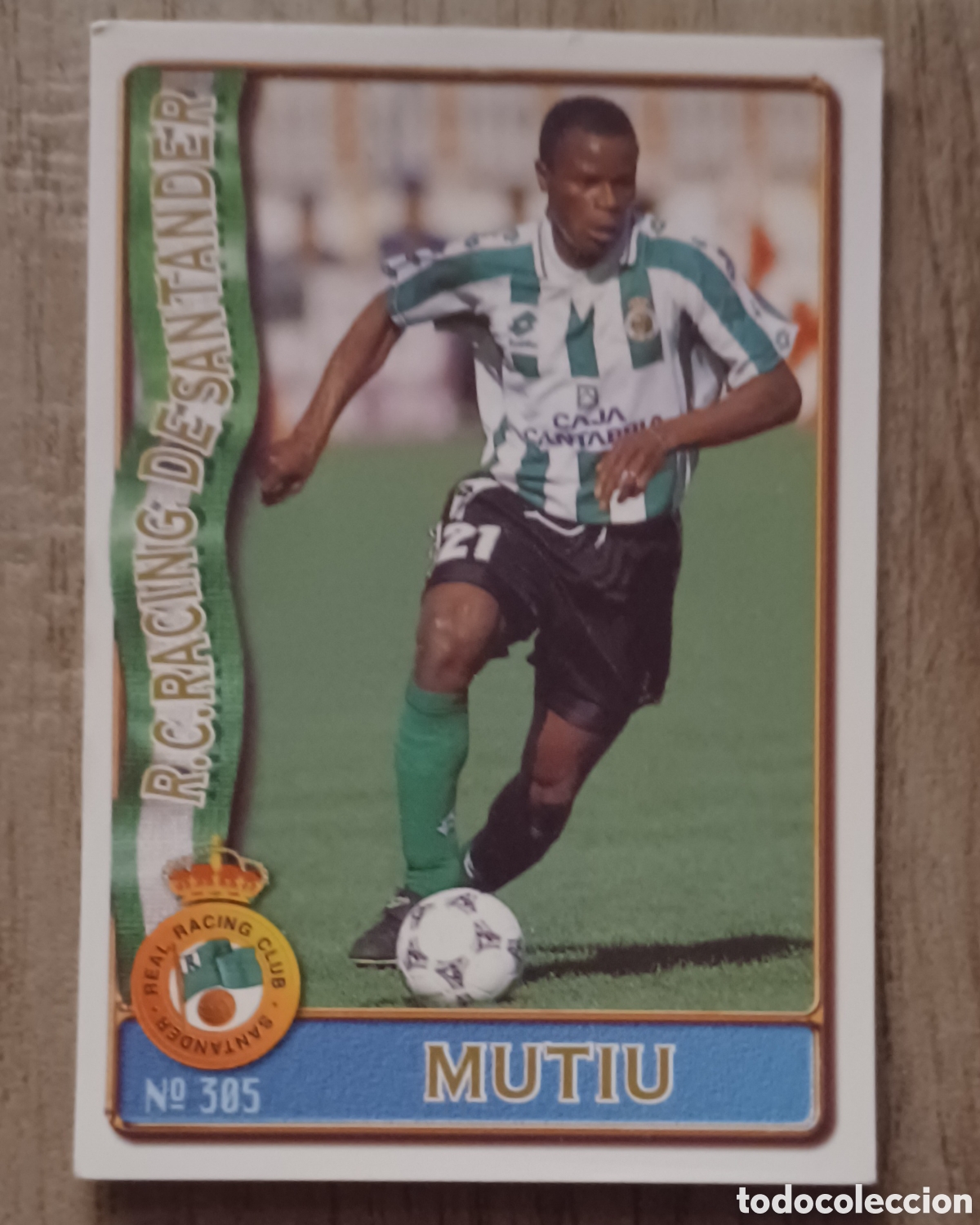 Cromos de F&uacute;tbol: CROMO BAJA N 305 MUTIU RACING DE SANTANDER MUNDICROMO LAS FICHAS DE LA LIGA 96 97