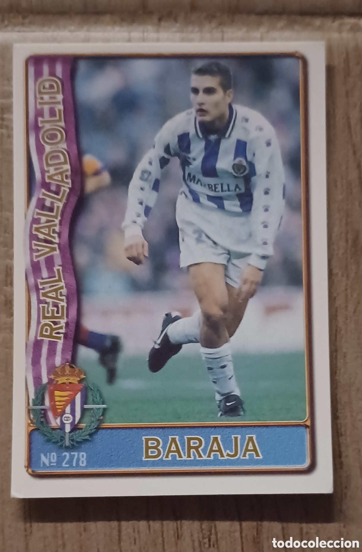 Cromos de F&uacute;tbol: CROMO BAJA N 278 BARAJA REAL VALLADOLID MUNDICROMO LAS FICHAS DE LA LIGA 96 97