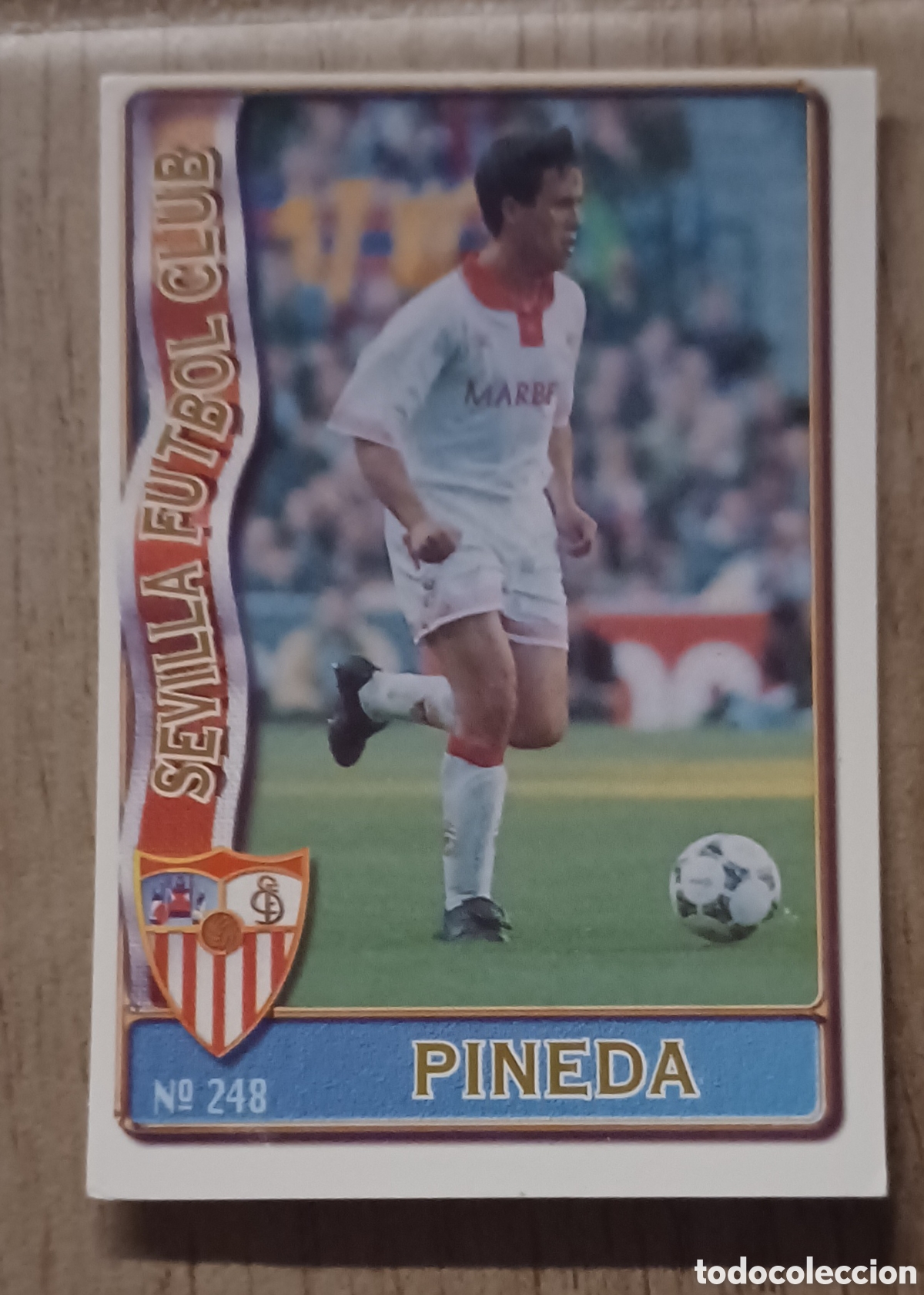 Cromos de F&uacute;tbol: CROMO BAJA N 248 PINEDA SEVILLA FC MUNDICROMO LAS FICHAS DE LA LIGA 96 97