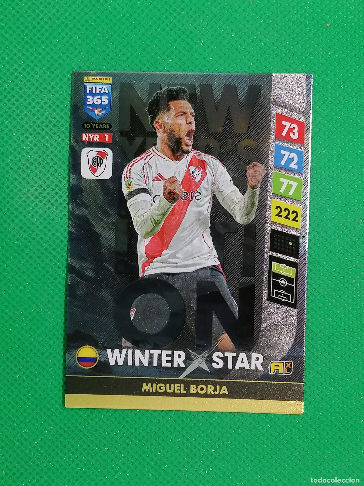 Cromos de F&uacute;tbol: NYR1 MIGUEL BORJA RIVER WINTER STAR⚽NEW YEAR REVOLUTION ADRENALYN FIFA 365 2024 2025 24 25 ⚽