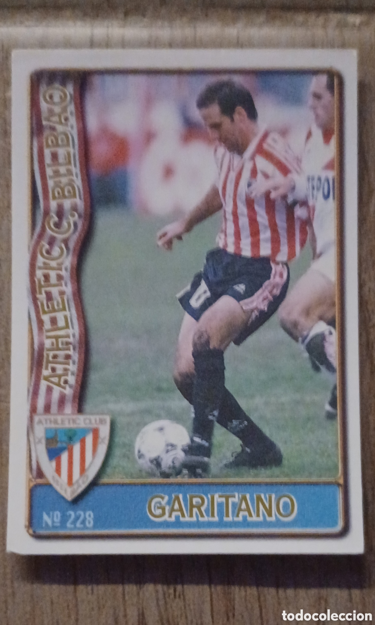 Cromos de F&uacute;tbol: CROMO N 228 BAJA GARITANO ATHLETIC BILBAO MUNDICROMO LAS FICHAS DE LA LIGA 96 97