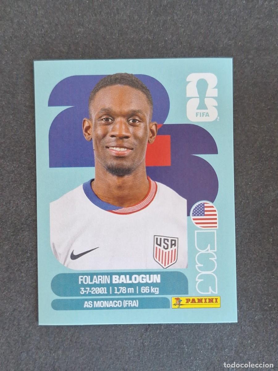 Cromos de F&uacute;tbol: L2 BALOGUN SELECCION USA 20 PANINI MUNDIAL FIFA WORLD CUP 2026 PANINI NUNCA PEGADO SIN PEGAR