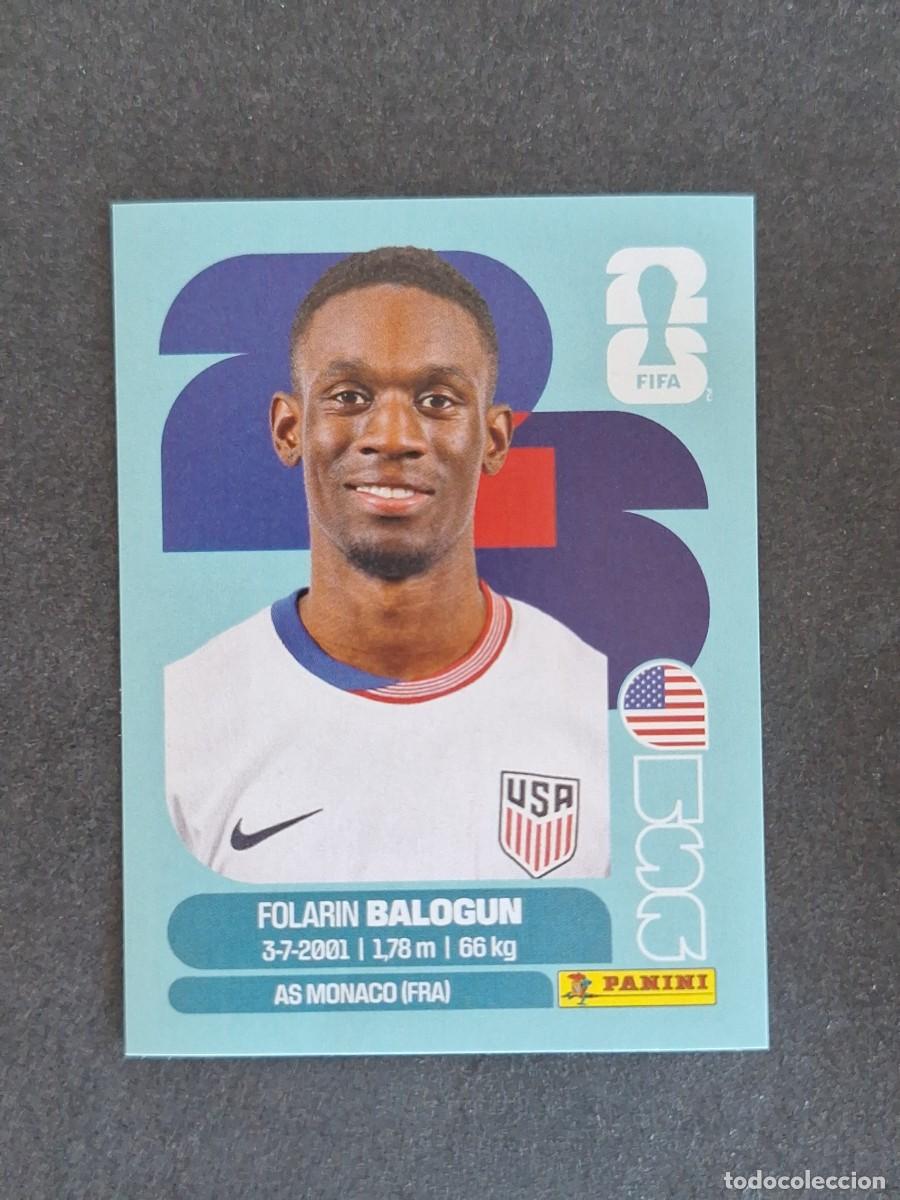 Cromos de F&uacute;tbol: L2 BALOGUN SELECCION USA 20 PANINI MUNDIAL FIFA WORLD CUP 2026 PANINI NUNCA PEGADO SIN PEGAR