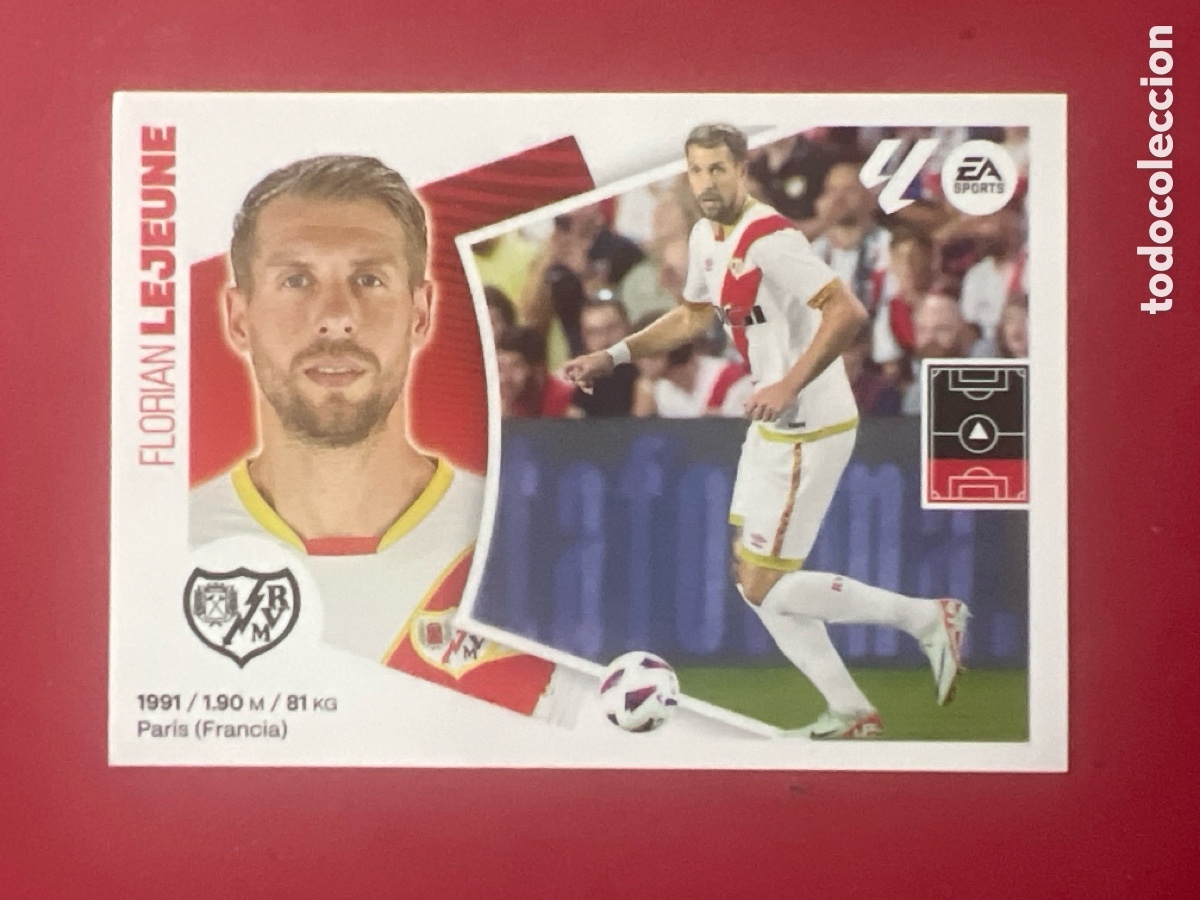 Cromos de F&uacute;tbol: C7076. FLORIAN LEJEUNE RAYO VALLECANO N&ordm; 6 LIGA 2024 2025 ESTE 24 25 PANINI