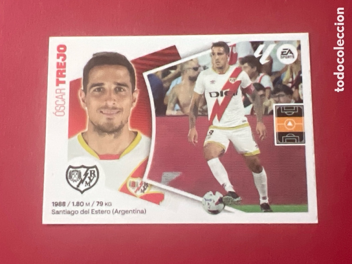Cromos de F&uacute;tbol: C7077. Cromo Rayo Vallecano n&ordm; 16 &Oacute;scar Trejo Liga 2024 2025 24 25 este
