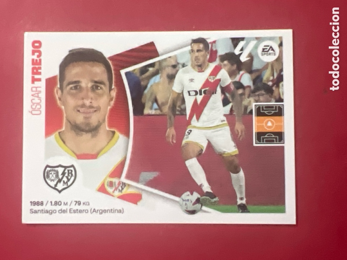 Cromos de F&uacute;tbol: C7095. Cromo Rayo Vallecano n&ordm; 16 &Oacute;scar Trejo Liga 2024 2025 24 25 este