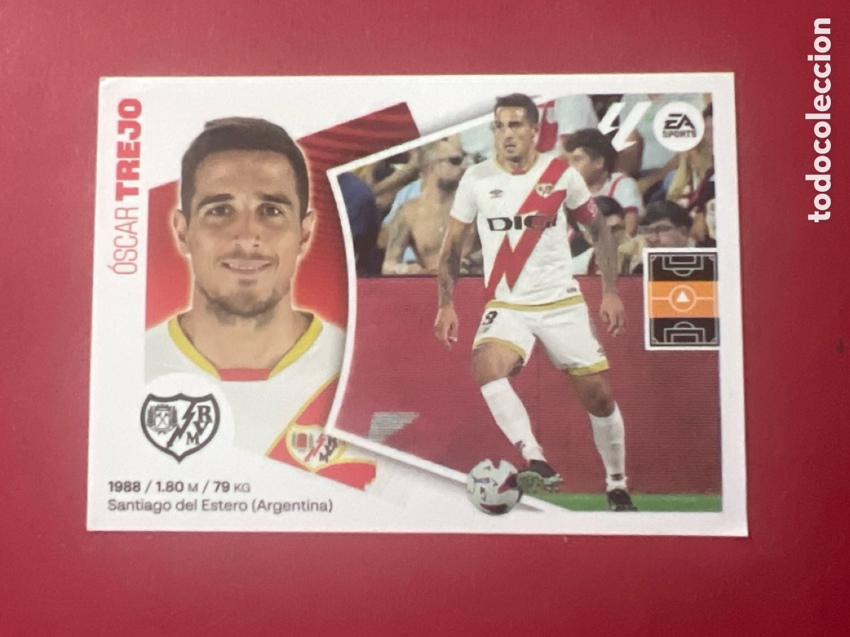 Cromos de F&uacute;tbol: C7096. Cromo Rayo Vallecano n&ordm; 16 &Oacute;scar Trejo Liga 2024 2025 24 25 este