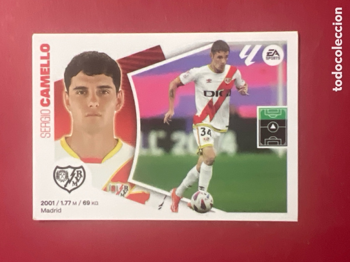 Cromos de F&uacute;tbol: C7100. 18 Sergio Camello, Rayo Vallecano, Panini Ediciones Liga Este 2024 2025 24 25