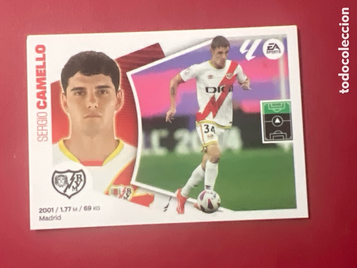 Cromos de F&uacute;tbol: C7101. 18 Sergio Camello, Rayo Vallecano, Panini Ediciones Liga Este 2024 2025 24 25
