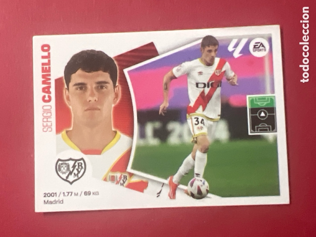 Cromos de F&uacute;tbol: C7102. 18 Sergio Camello, Rayo Vallecano, Panini Ediciones Liga Este 2024 2025 24 25