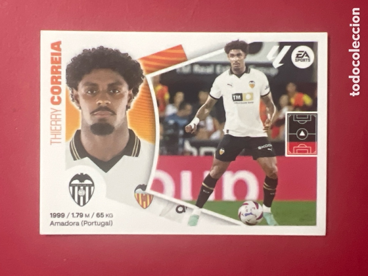 Cromos de F&uacute;tbol: C7118. 6 Thierry Correia, Valencia CF, Panini Ediciones Liga Este 2024 2025 24 25