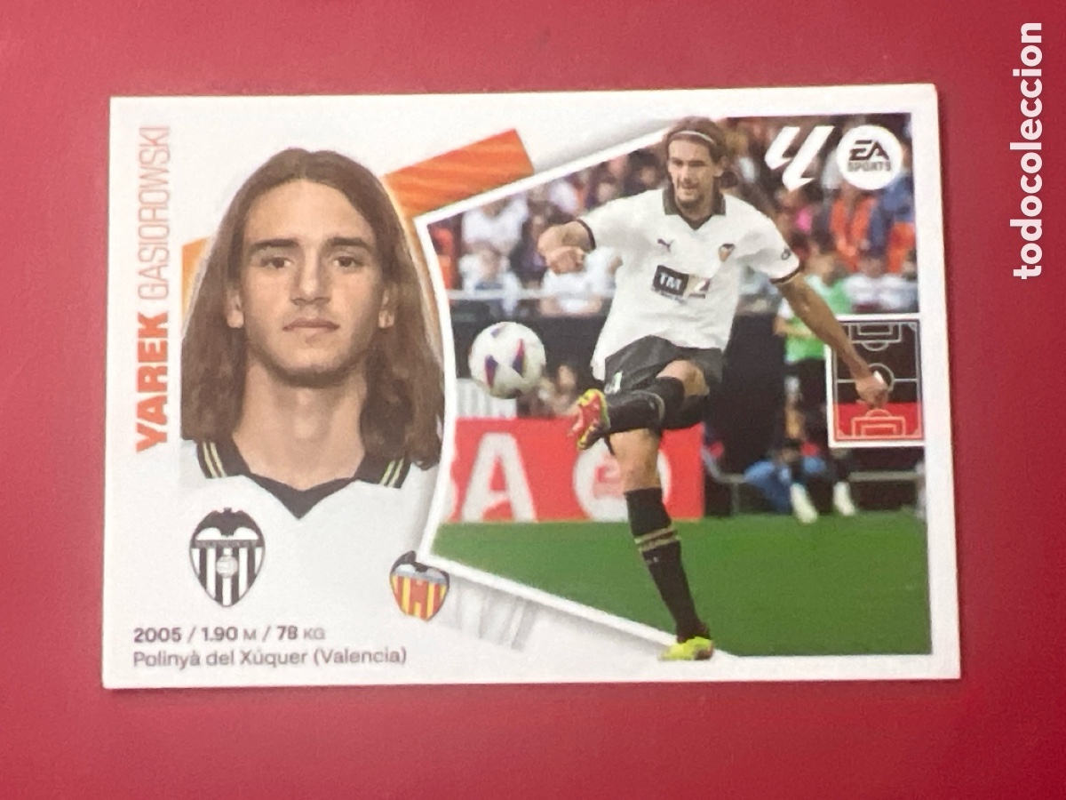Cromos de F&uacute;tbol: C7126. N&ordm; 7B YAREK VALENCIA LIGA ESTE 24 25 2024 2025 SIN PEGAR NUNCA PEGADO