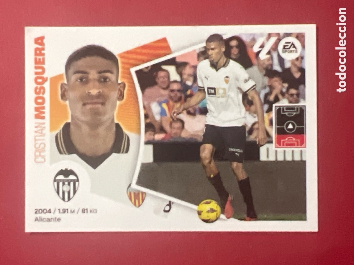 Cromos de F&uacute;tbol: C7128. 9A Mosquera, Valencia CF, Panini Ediciones Liga Este 2024 2025 24 25, 9 A