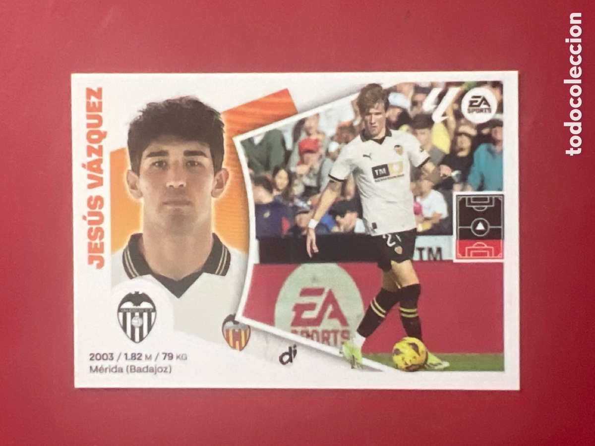 Football Stickers: C7129. 9B Jes&uacute;s V&aacute;zquez, Valencia CF, Panini Ediciones Liga Este 2024 2025 24 25, 9 B