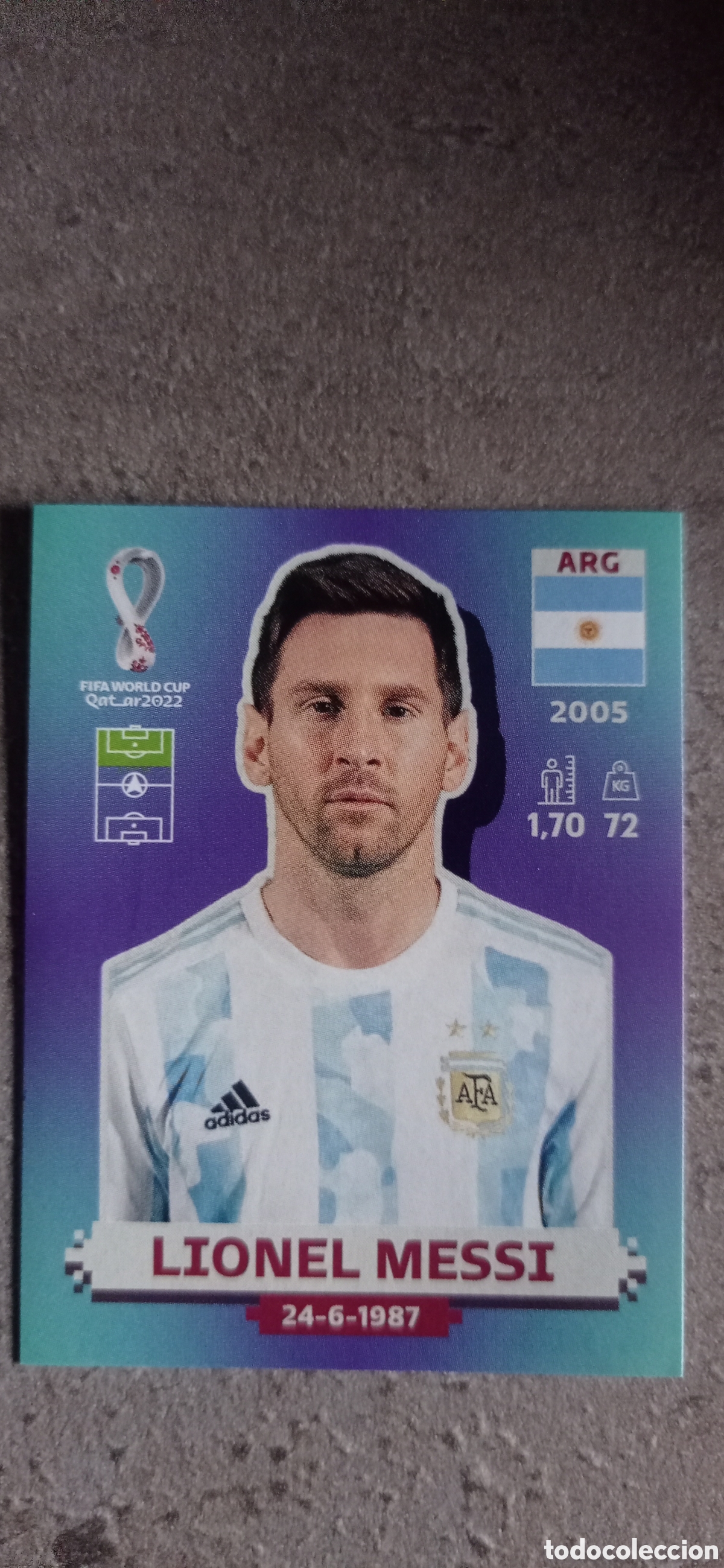 Cromos de F&uacute;tbol: LIONEL MESSI ARG 20 ARGENTINA MUNDIAL WORLD FIFA QATAR 2022 PANINI SIN PEGAR