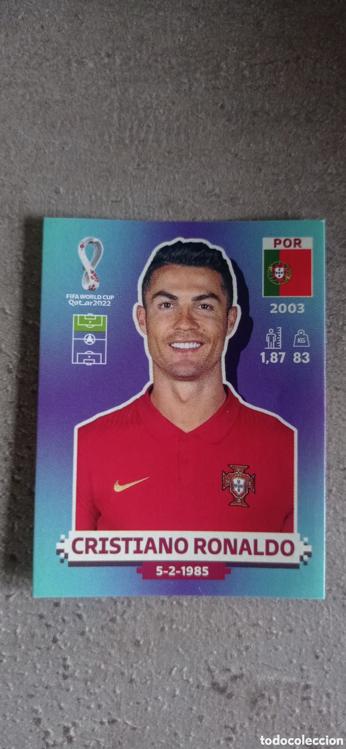 Cromos de F&uacute;tbol: CRISTIANO RONALDO POR 15 PORTUGAL MUNDIAL WORLD FIFA QATAR 2022 PANINI SIN PEGAR