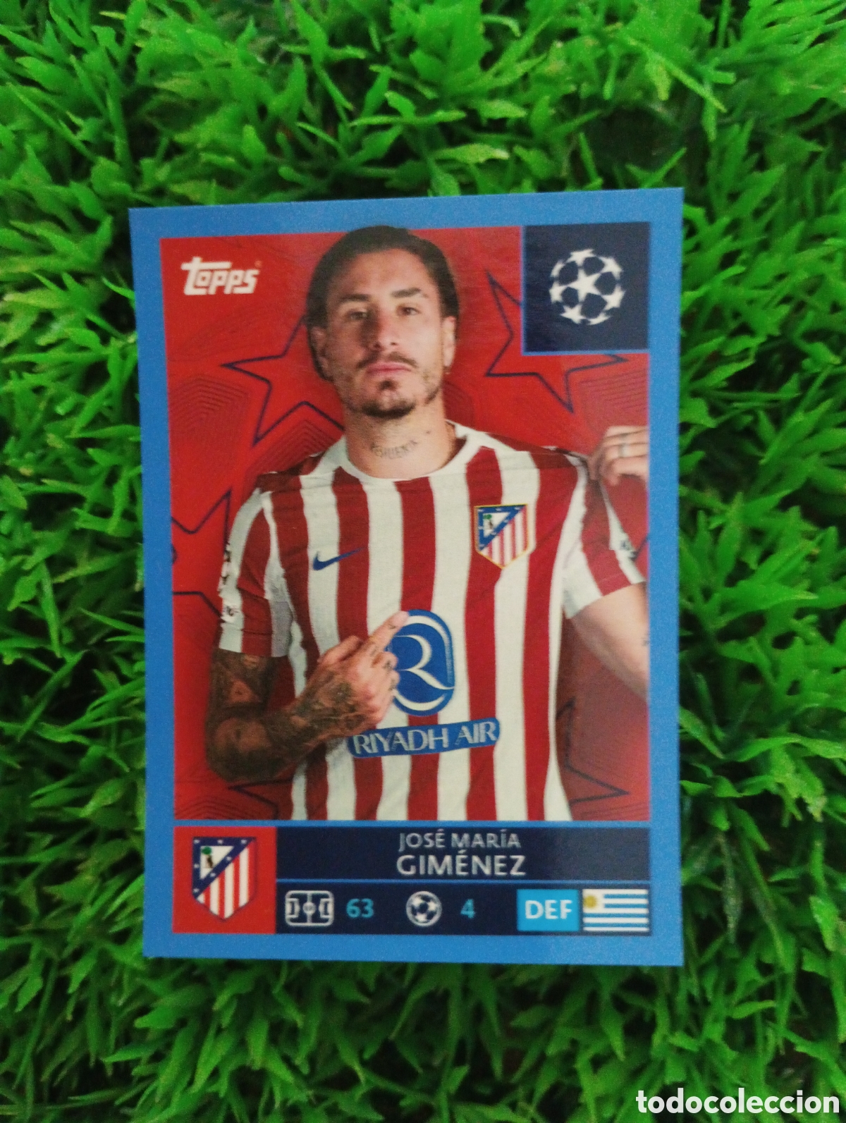 Cromos de F&uacute;tbol: Gimenez Atletico De Madrid PARALELA AZUL Champions League 25-26 # 115 NUNCA PEGADO