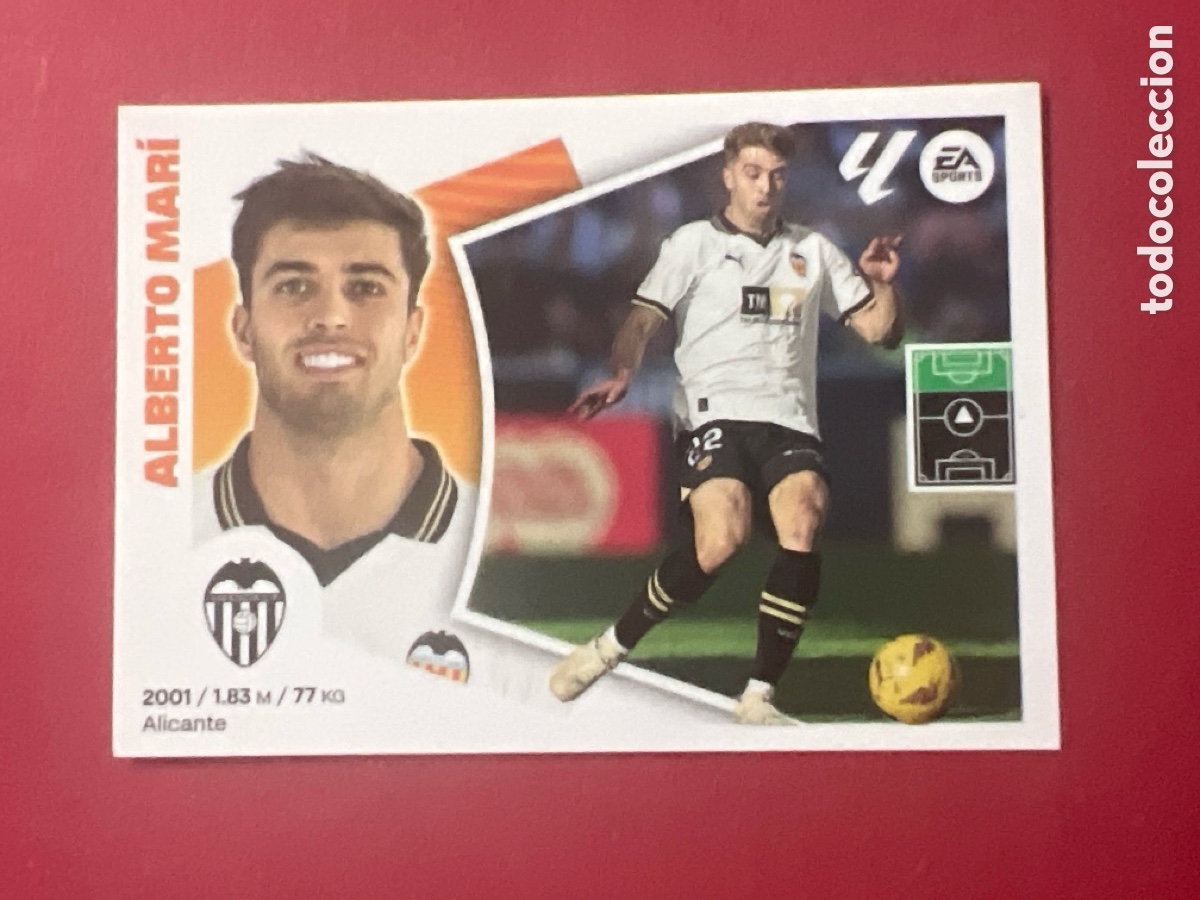 Cromos de F&uacute;tbol: C7173. 19 Alberto Mar&iacute;, Valencia CF, Panini Ediciones Liga Este 2024 2025 24 25