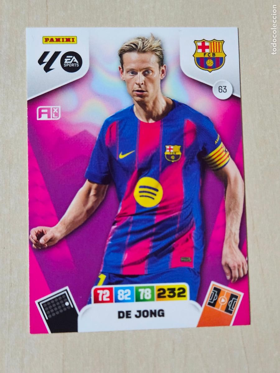 Cromos de F&uacute;tbol: FICHA N&ordm; 63 DE JONG - ADRENALYN 25 26 - PANINI 2025 - 26 - CROMO - BARCELONA